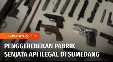 Tim gabungan Direktorat Reserse Kriminal Umum Polda Metro Jaya dan Densus 88 antiteror Mabes Polri melakukan penggerebekan tempat pembuatan senjata api ilegal di Sumedang, Jawa Barat.