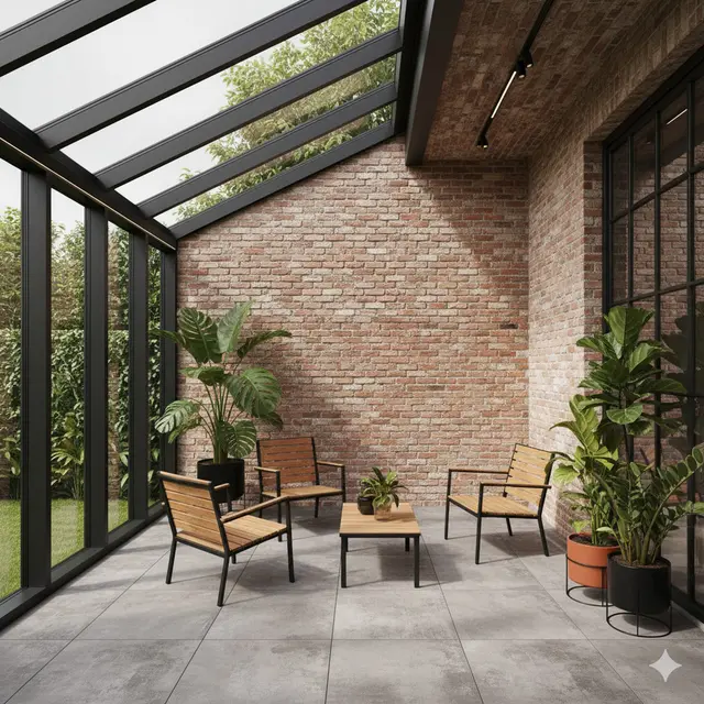 Teras Belakang Rumah Bata Merah
