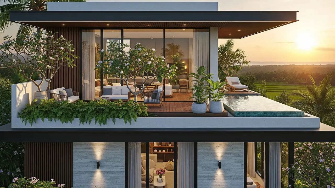 Model Rumah Sederhana Tapi Mewah dengan Atap Datar dan Rooftop