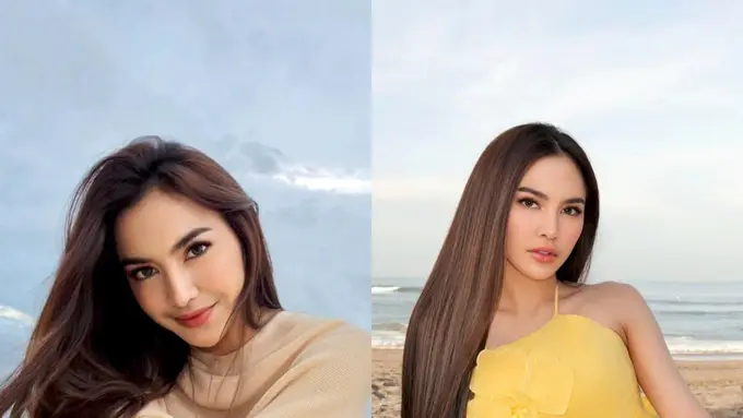 Pulang Kampung ke Bali, Gaya Mahalini Main di Pantai dengan Outfit Cerah Ini Bikin Penampilannya Bak Bidadari