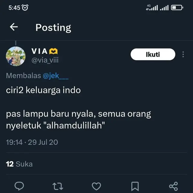 6 Cuitan ‘Ciri-ciri Keluarga Indo’ ketika Mati Listrik Ini Benar Adanya