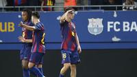 Selebrasi gol Fermin Lopez pada laga pekan ke-4 La Liga 2025/2026 antara Barcelona vs Valencia, Senin (15/9) dini hari WIB - AP Photo/Joan Monfort