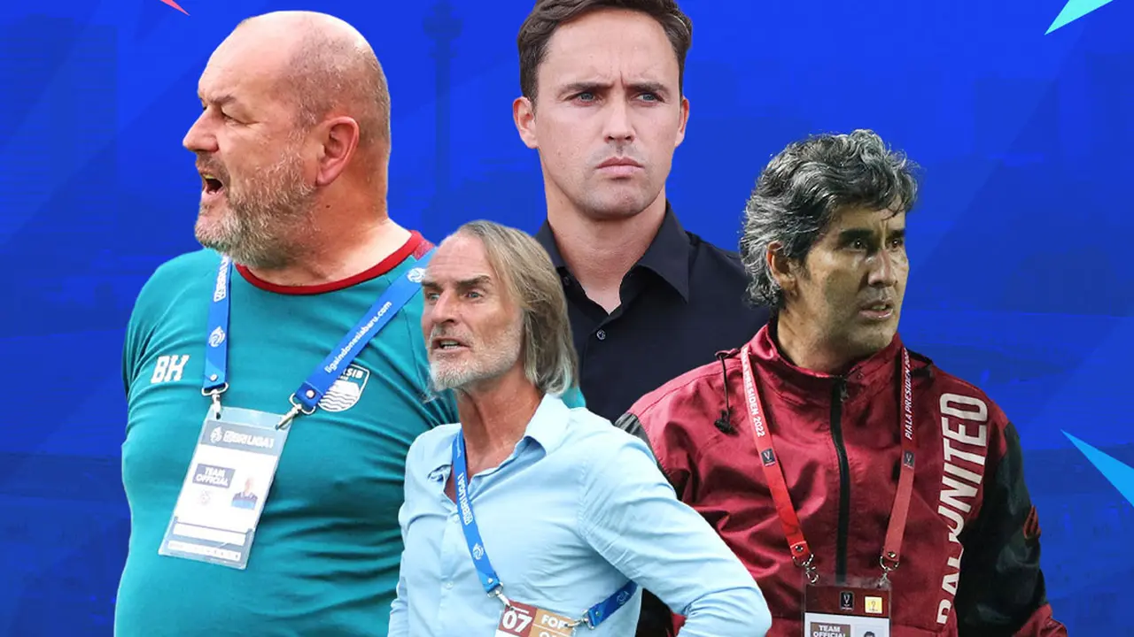 BRI Liga 1 Musim 2024/2025 - Bojan Hodak (Persib), Stefano Cugurra (Bali United), Paul Munster (Persebaya), Jan Olde Riekerink (Dewa United)