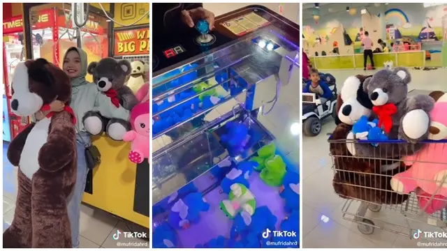 Dapat Banyak Boneka dengan Mudah dari Permainan Capit, Aksi Pria Ini Bikin Melongo