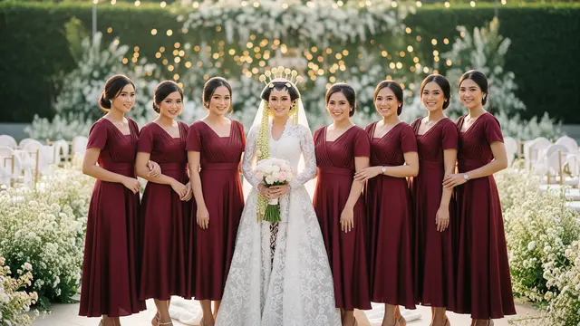 8 Model Baju Bridesmaid Burgundy: Tampilan Elegan, Serasi, dan Menawan di Hari Pernikahan
