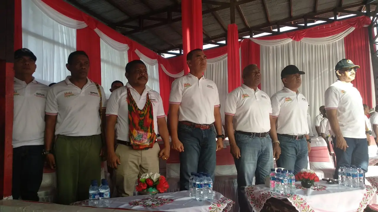 Kapolda Papua Barat Brigjen Rudolf Alberth Rodja di sela acara Millenial Road Safety Festival di Manokwari, Papua Barat, Sabtu (2/2/2019).