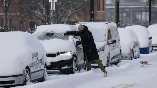 Potret Suhu Dingin Ekstrem di Swedia