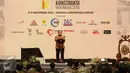 Menteri PPN/Kepala Bappenas, Bambang Brodjonegoro memberikan sambutan dalam pembukaan acara Indonesia Infrastructure Week (IIW) di Jakarta Convention Center, Rabu (9/11). Acara ini dibuka secara resmi oleh Presiden Jokowi. (Liputan6.com/Faizal Fanani)