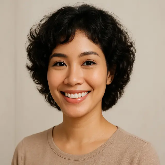 Model Rambut Keriting Gantung Pendek/Ilustrasi AI