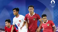 Play-off Olimpide 2024 - Guinea Vs Timnas Indonesia U-23 - Witan Sulaeman, Pratama Arhan, Rio Fahmi, Jeam Kelly Sroyer (Bola.com/Adreanus Titus)