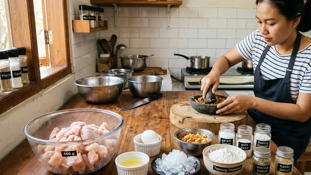 Cara Membuat Bakso Ayam Tanpa Blender (AI Generated)