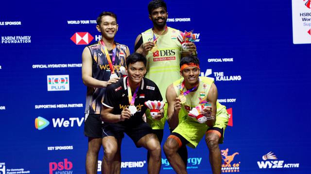 Fajar/Fikri harus puas jadi runner-up Singapore Open 2026 usai kalah dari pasangan India, Satwiksairaj Rankireddy/Chirag Shetty. (Dok. PBSI)