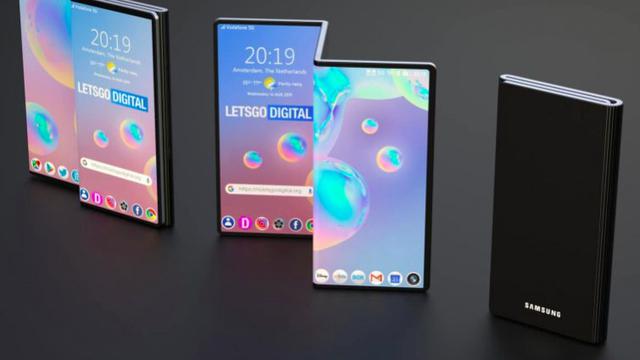 Gambar render Galaxy Fold