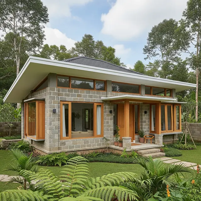 9 Desain Rumah Sederhana tapi Mewah Menggunakan Batu Alam, Tampilan Elegan