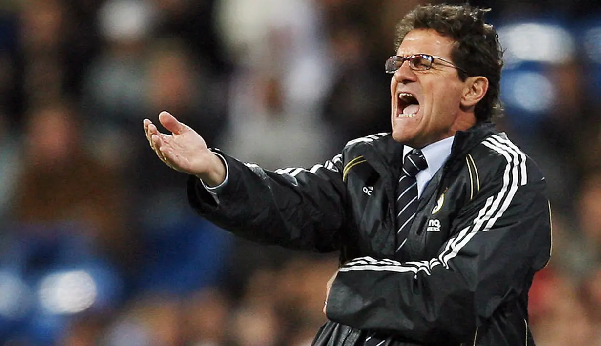 6. Fabio Capello (Juli 2006-Juni 2007), 56%, pelatih legendaris Italia itu memiliki persen kemenangan yang kurang baik dibanding pelatih top lainnya. (AFP/Javier Soriano)