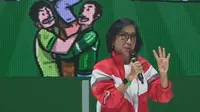 Country Managing Director Grab Indonesia Neneng Goenadi dalam acara Grab &lsquo;Percaya Indonesia Merdeka dari polusi&rsquo;, di Ancol Jakarta, Senin (26/8/2024).