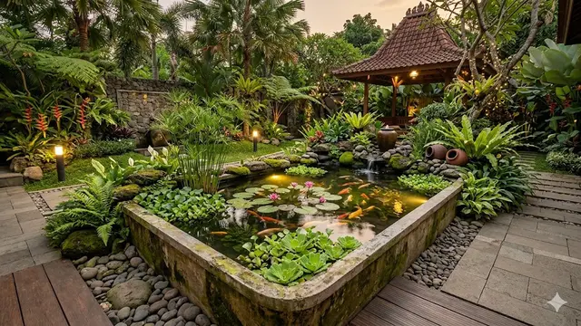 Inspirasi Kolam Ikan dari Bak Bekas yang Tampil seperti Taman Mahal