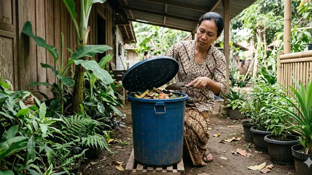 Cara Mengolah Sampah Dapur Jadi Pupuk Tanpa Bau (Foto: Gemini AI)