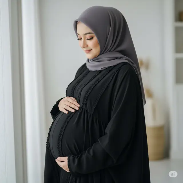 Model Gamis untuk Perut Besar. Foto: Gemini