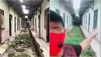 Potret 'kontrakan 1000 pintu' yang kini terbengkalai. (Sumber: TikTok/vanesdoy46)