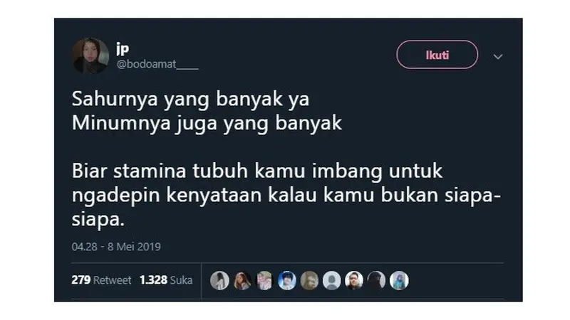 Pesan Netizen Agar Makan Banyak Saat Sahur Ini Bikin Senyum Kecut