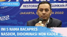 Partai Nasional Demokrat atau Nasdem menerima lima nama figur usulan dari daerah yang akan diusung menjadi bakal calon presiden. Dari lima nama yang diusulkan, Gubernur DKI Jakarta, Anies Baswedan menduduki posisi teratas. Namun hari Jumat esok, Nasd...