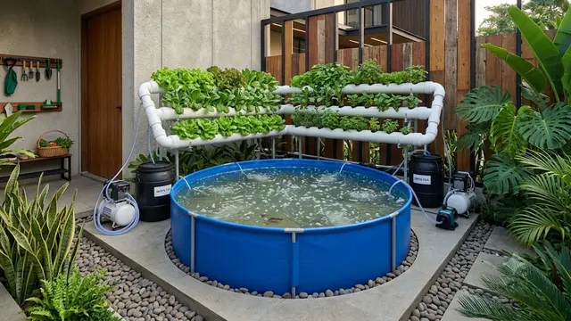 Kolam Terpal dengan Sistem Bioflok dan Aquaponik