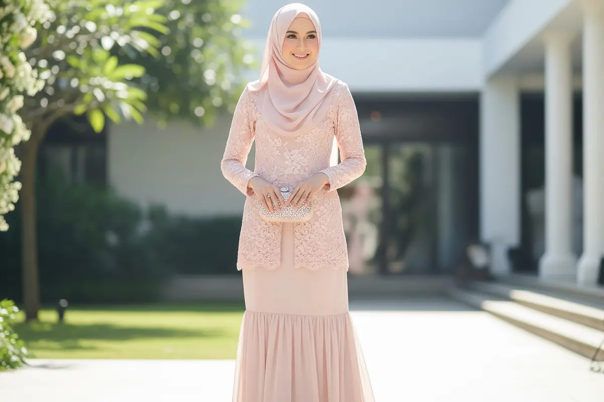 7 Model Gamis Terbaru Atas Brokat Bawah Polos, Tampil Anggun dan Modern untuk Segala Acara