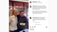 Momen Erick Thohir Suap-suapan dengan Rosan Roslani, Bikin Ngakak
