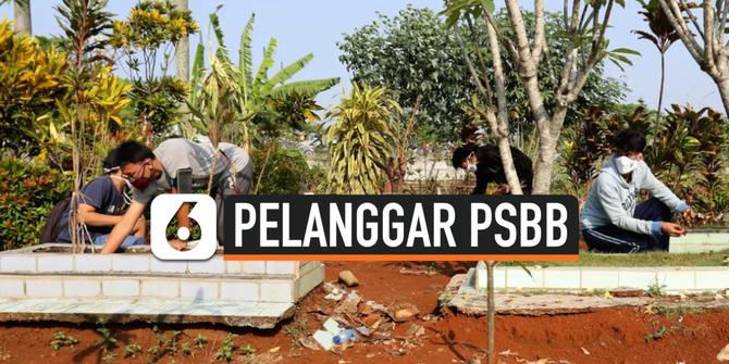 VIDEO: Langgar PSBB, Warga Kabupaten Bogor Dihukum Membersihkan Makam
