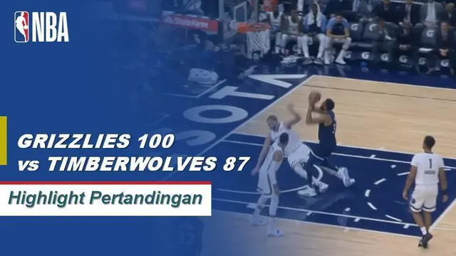 Cuplikan Hasil Pertandingan NBA : Grizzlies 100 vs Timberwolves 87