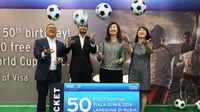 Jajaran petinggi Citibank Indonesia dalam sesi konferensi pers program bertajuk Fly Free to 2018 FIFA World Cup. (citibank indonesia)