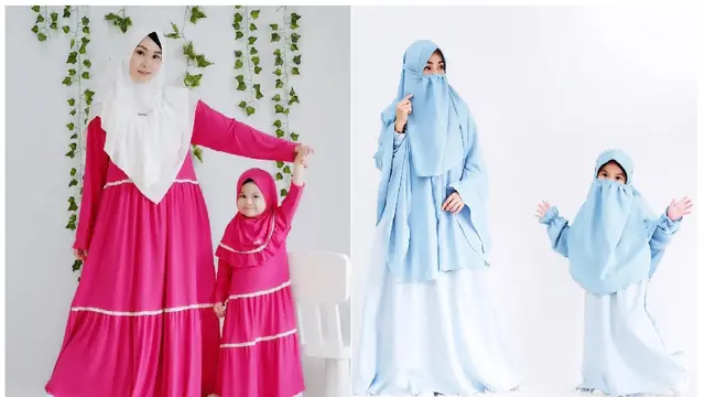 Ilustrasi gamis couple ibu dan anak