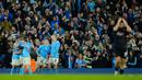 Gol terakhir Manchester City tercipta pada menit ke-73 lewat Julian Alvarez. Pasukan Pep Guardiola menang 6-0 dan lolos ke semifinal Piala FA 2022/2023. (AP Photo/Jon Super)