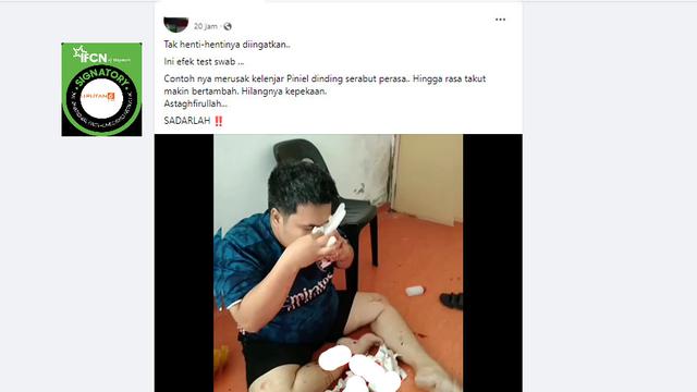 Cek Fakta Liputan6.com mendapati informasi swab test mengakibatkan kerusakan kelenjar pineal