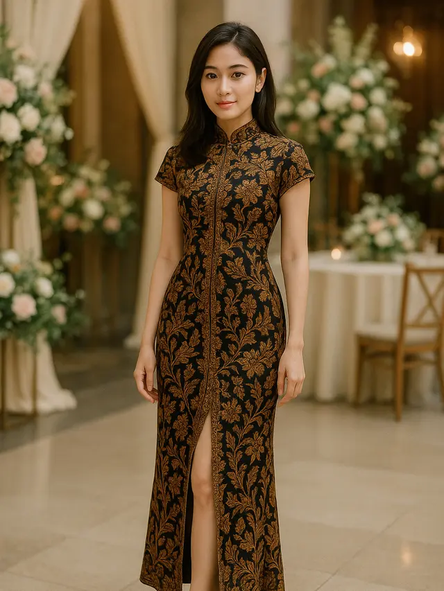 Model Dress Batik Belahan Depan