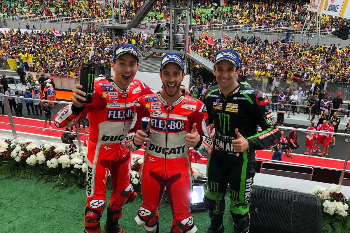 Andrea Dovizioso, Jorge Lorenzo, dan Johann Zarco