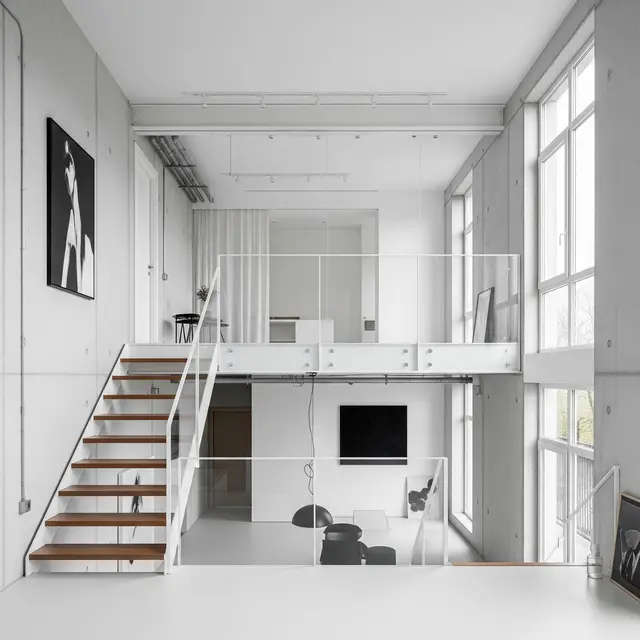 Desain Rumah Mezzanine Minimalis dengan Konsep Industrial Kekinian
