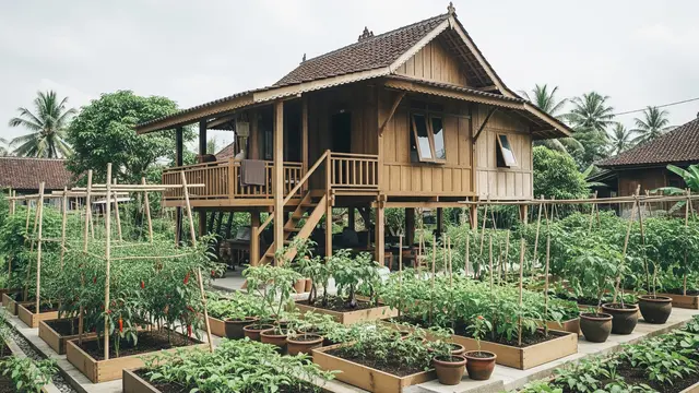Model Rumah Panggung dengan Area Bawah untuk Kebun