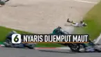 Valentino Rossi nyaris tersambar dua motor yang meluncur cepat di dekatnya.
