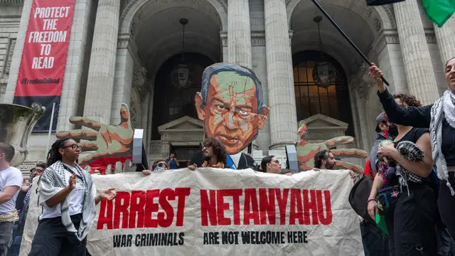 Desak Netanyahu Ditangkap, Pengunjuk Rasa Datangi Lokasi Sidang Umum PBB