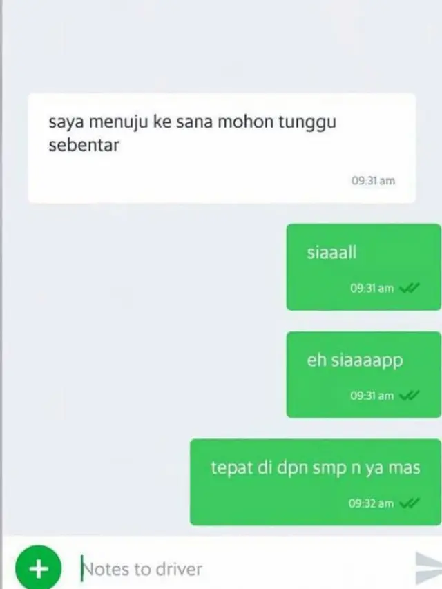 8 Chat Lucu Driver Ojek Online Diminta Menunggu oleh Penumpang