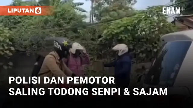 Diancam Sajam, Polisi Ini Balik Todong Senpi Ke Pemotor