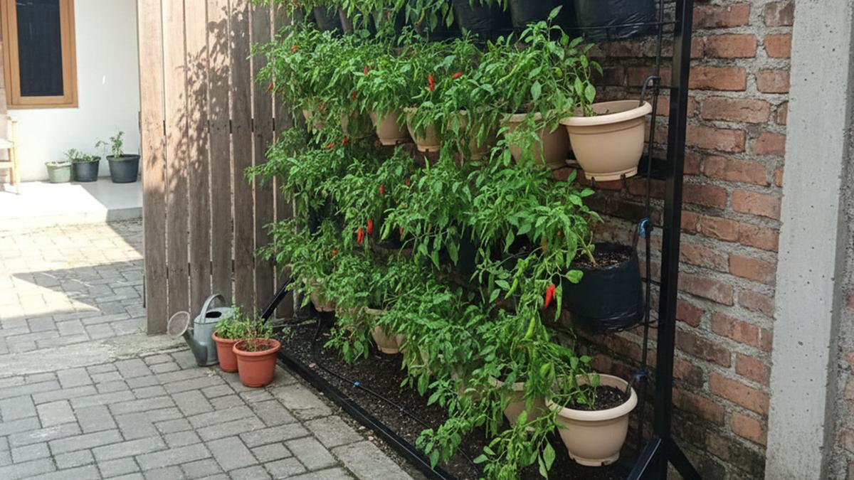 Model Kebun Cabai Rawit Sistem Vertikal, Solusi Inovatif untuk Lahan Terbatas