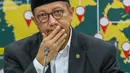 Menteri Agama Lukman Hakim Saifuddin menyampaikan hasil Sidang Isbat penentuan awal Ramadan 1440 Hijriah di Kementerian Agama, Jakarta, Minggu (5/5/2019). Pemerintah menetapkan 1 Ramadan 1440 Hijriah jatuh pada hari Senin, 6 Mei 2019. (Liputan6.com/Helmi Fithriansyah)