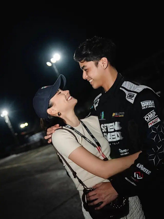 7 Kebersamaan Alyssa Daguise dan Al Ghazali di Kompetisi Drifting, Tampil Mesra