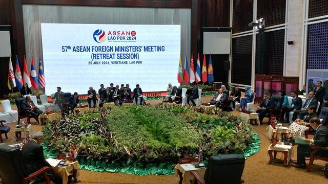 Rangkaian pertemuan menlu ASEAN (AMM/PMC) di Vientiane, Laos, Kamis (25/7/2024). (Dok. Kemlu RI)