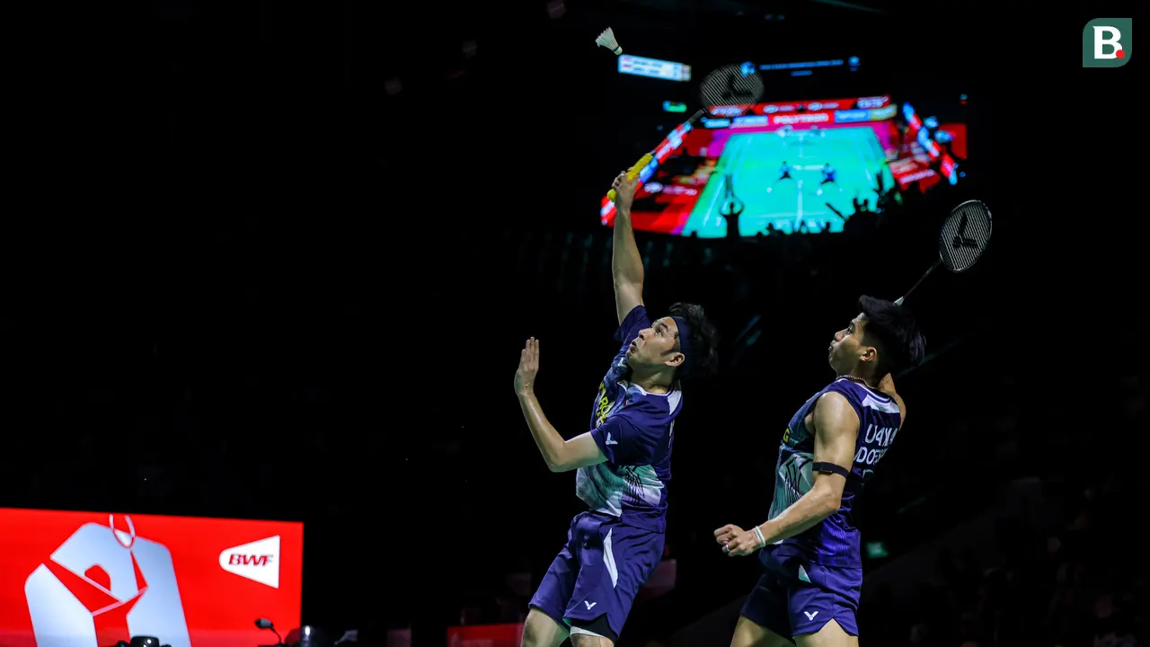 Foto: Raymond/Joaquin Wakili Ganda Putra Indonesia di Final Indonesia Open setelah Tumbangkan Sabar/Reza