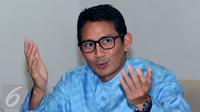 Sandiaga Uno saat berkunjung ke kantor Liputan6.com di SCTV Tower, Jakarta, Rabu (8/3). (Liputan6.com/Helmi Fithriansyah)