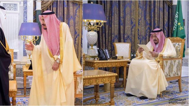 Kerajaan Arab Saudi menepis hoaks meninggalnya Raja Salman dengan merilis sejumlah foto sang raja sedang menjalankan tugas kerajaannya. (Ist)